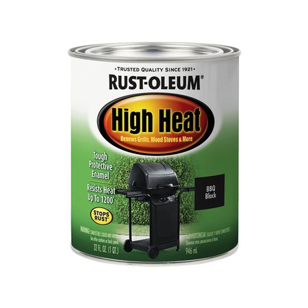Rust-Oleum High Temperature Paint, Satin, Oil Base, Black, 1 qt 7778-502